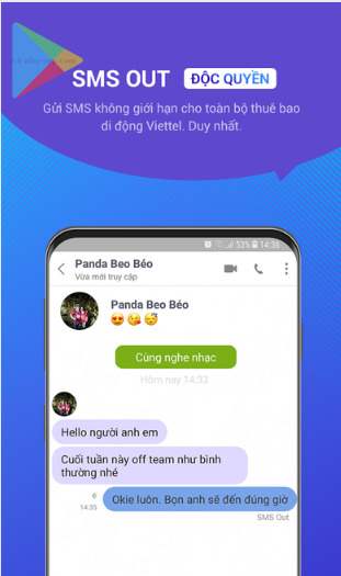tính năng nhắn tin miễn phí trên mocha